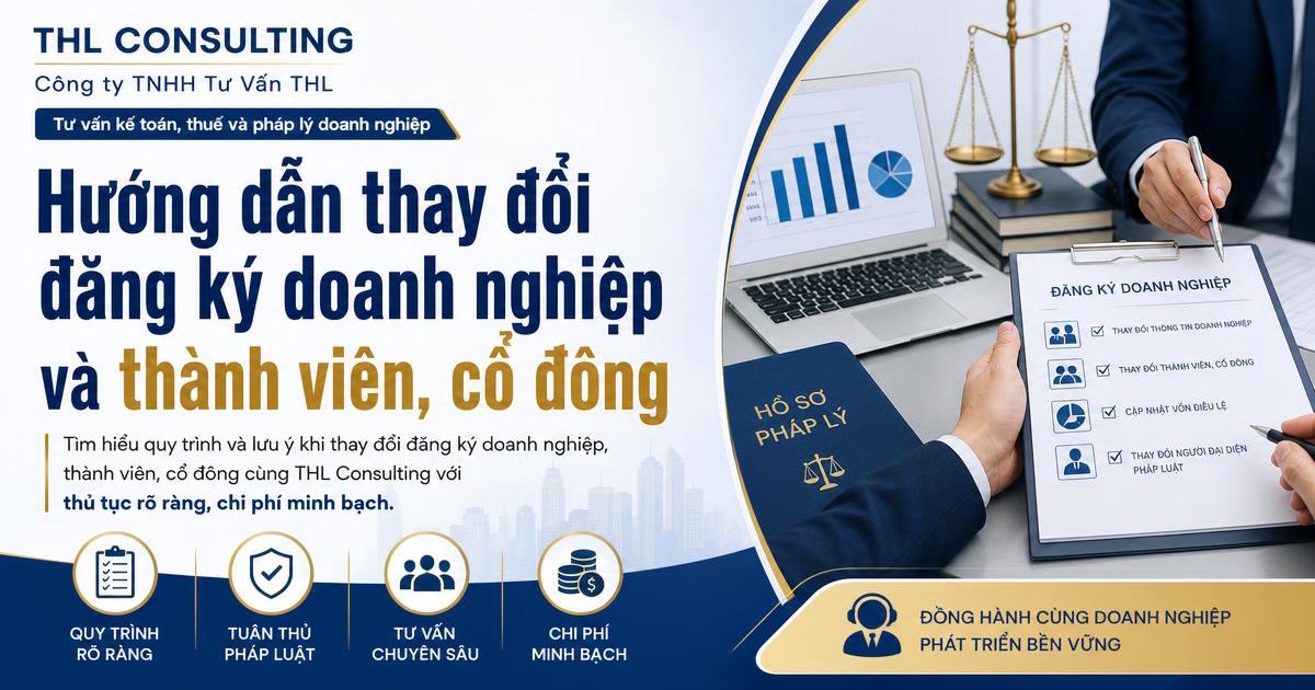 Hướng dẫn thay đổi đăng ký doanh nghiệp và thành viên, cổ đông