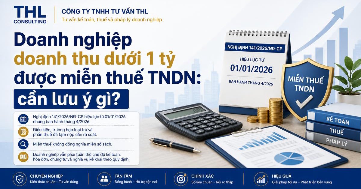Doanh nghiệp doanh thu dưới 1 tỷ được miễn thuế TNDN: cần lưu ý gì?